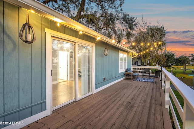 view of deck at dusk