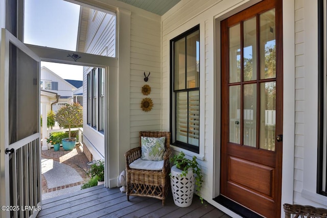 entrance to property with covered porch