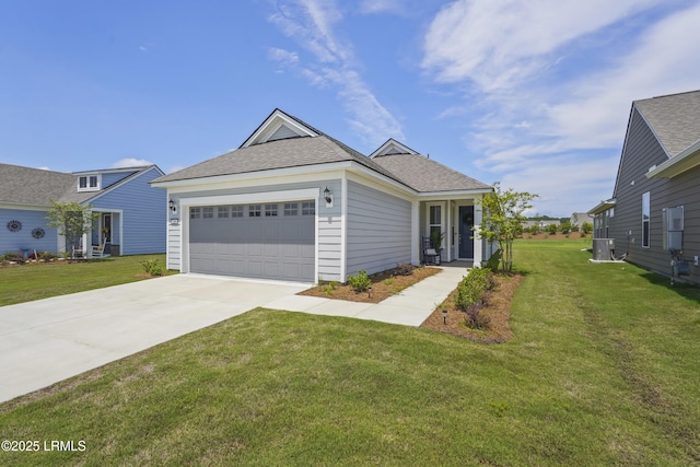 264 Aurora Way, Bluffton, SC 29909 - view of front of property featuring a front lawn, a garage, concrete driveway, and a shingled roof