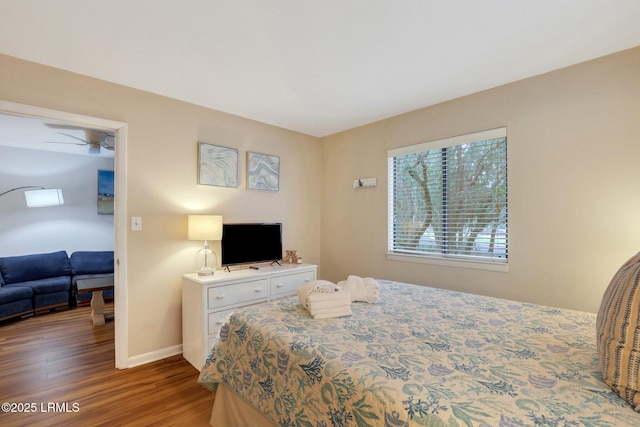 bedroom featuring wood-type flooring