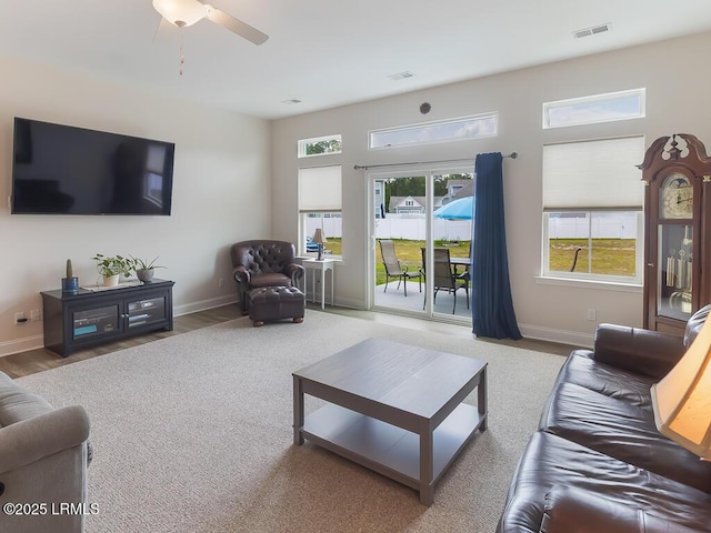 1872 Hearthstone Lake Dr, Ridgeland, SC 29936 - living area with baseboards and ceiling fan