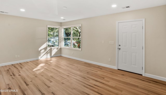 416 Meritta Ave, Beaufort, SC 29902 - empty room with visible vents, baseboards, recessed lighting, and light wood-style floors