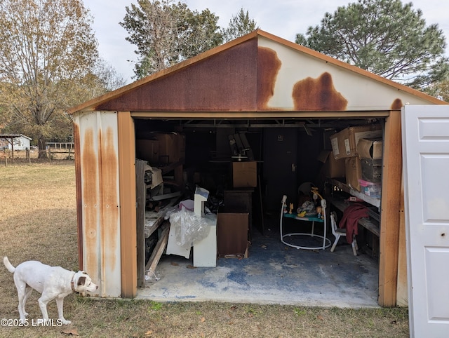 view of garage