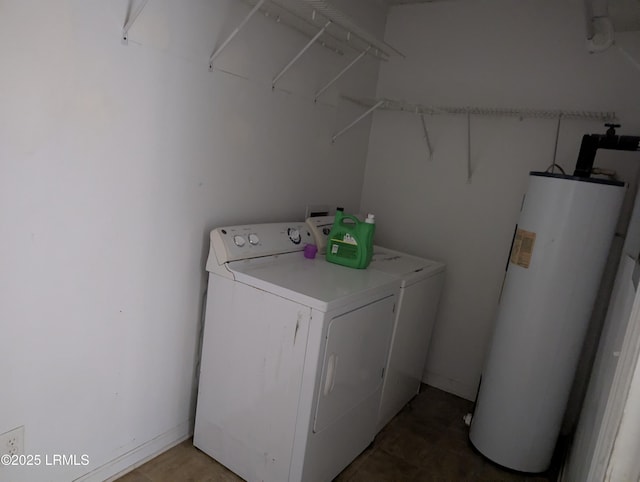 laundry area featuring separate washer and dryer and gas water heater