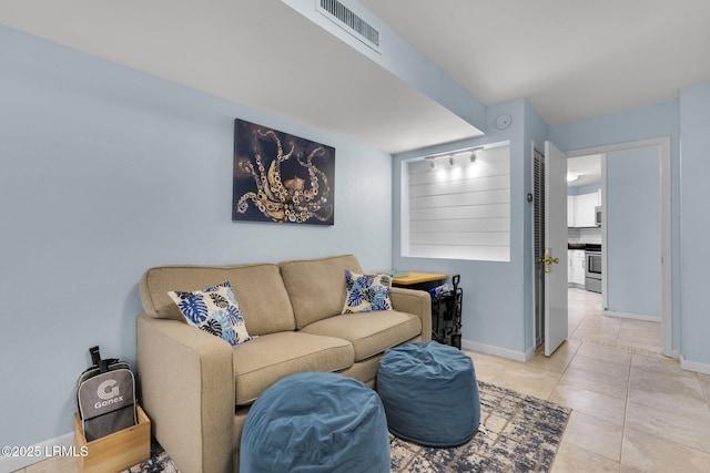 view of tiled living room