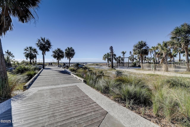 view of property's community with a water view