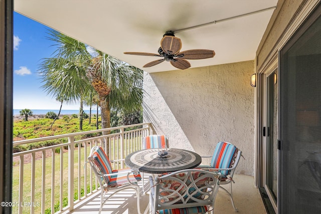 21 S Forest Beach Dr Unit 210, Hilton Head Island, SC 29928 - balcony with a ceiling fan