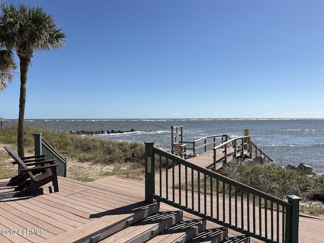 exterior space featuring a water view