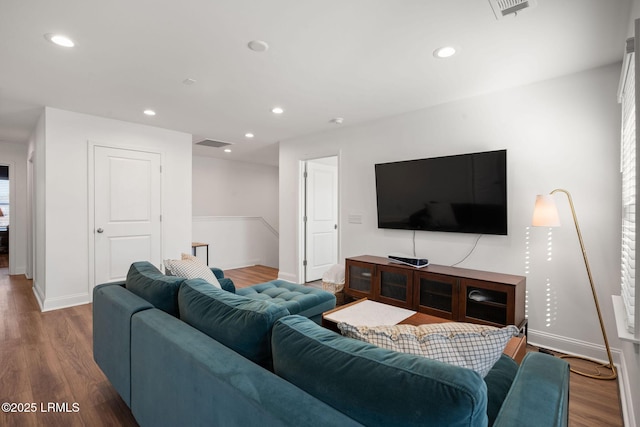 living room featuring wood-type flooring