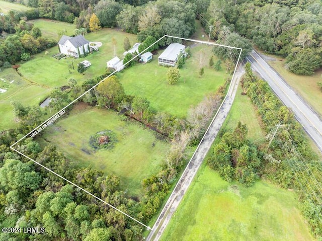 drone / aerial view featuring a rural view