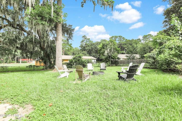 view of yard with fence