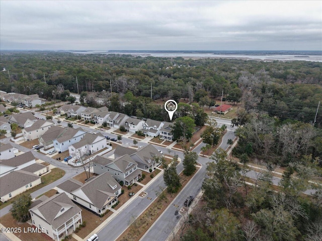 3614 Oyster Bluff Dr, Beaufort, SC 29907 - aerial view featuring a residential view and a forest view