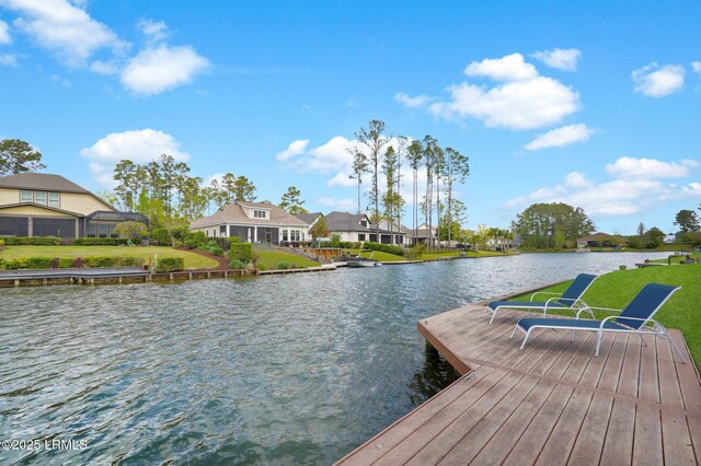 222 Hampton Lake Dr, Bluffton, SC 29910 - view of dock with a water view and a residential view