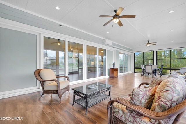 222 Hampton Lake Dr, Bluffton, SC 29910 - living room with recessed lighting, a ceiling fan, and wood finished floors