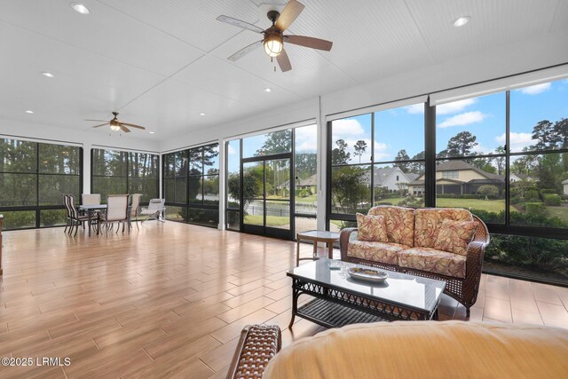 222 Hampton Lake Dr, Bluffton, SC 29910 - sunroom with ceiling fan and an outdoor living space