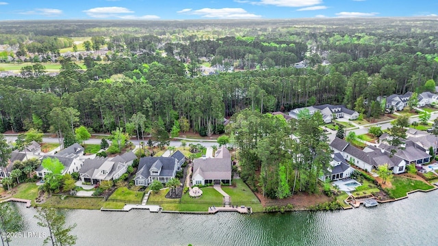 222 Hampton Lake Dr, Bluffton, SC 29910 - birds eye view of property with a residential view, a water view, and a wooded view