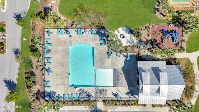 223 Rudder Run, Bluffton, SC 29910 - bird's eye view of a pool