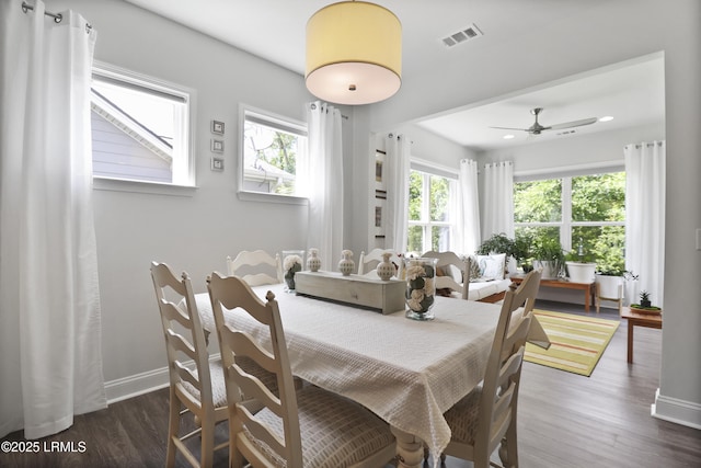 223 Rudder Run, Bluffton, SC 29910 - dining area featuring wood finished floors and a ceiling fan