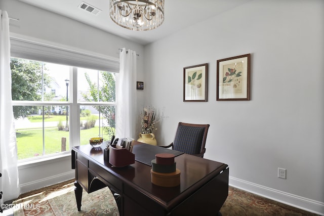 223 Rudder Run, Bluffton, SC 29910 - office featuring a chandelier and baseboards