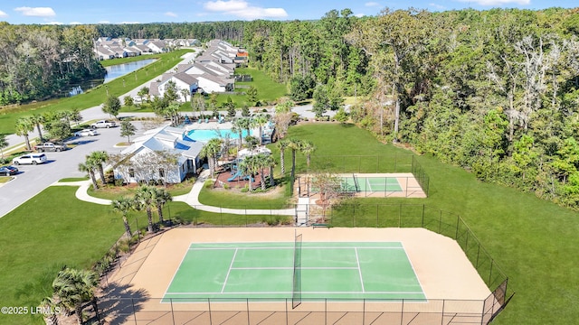 223 Rudder Run, Bluffton, SC 29910 - aerial view of a heavily wooded area and a pool area
