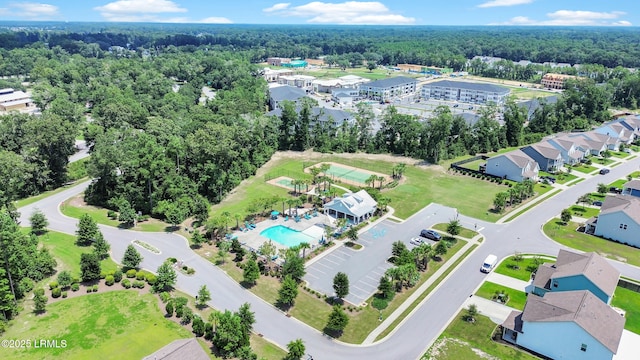223 Rudder Run, Bluffton, SC 29910 - drone / aerial view of a heavily wooded area and a pool area