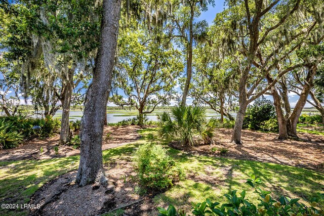 view of yard featuring a water view