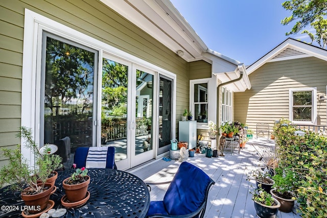 view of patio with a wooden deck