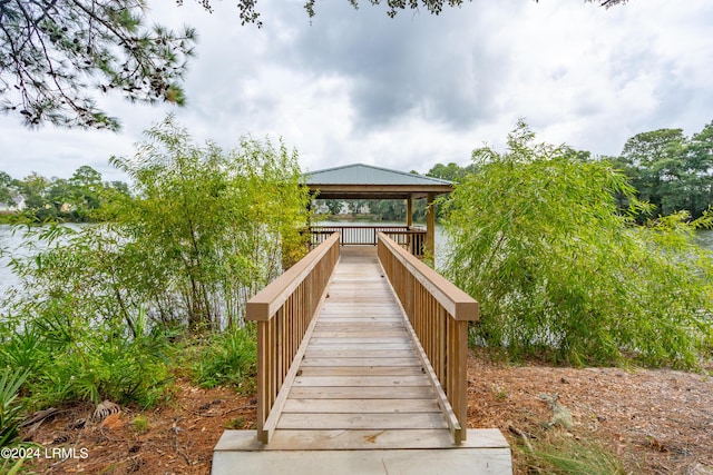 dock area featuring a gazebo