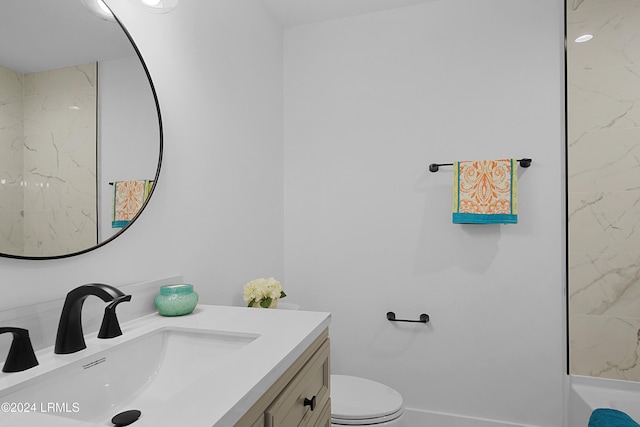 329 S St, Bluffton, SC 29910 - bathroom with vanity, toilet, and walk in shower