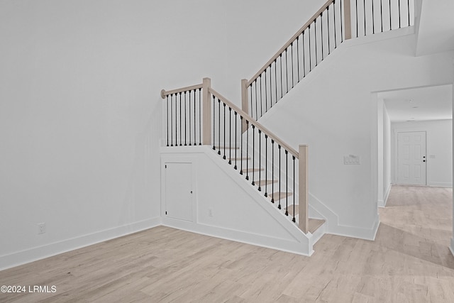 329 S St, Bluffton, SC 29910 - stairs featuring wood-type flooring