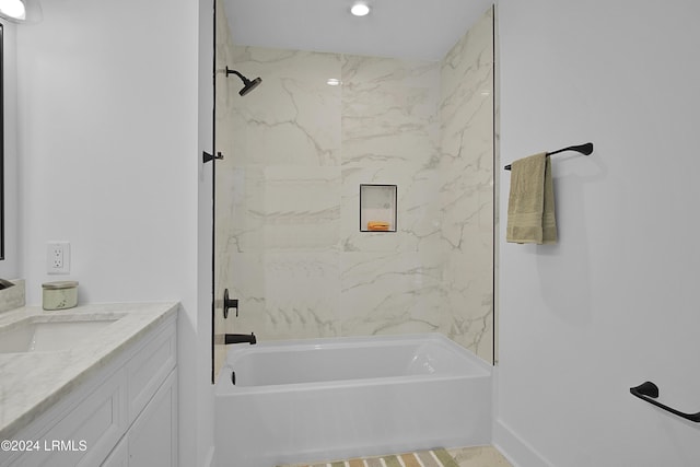 329 S St, Bluffton, SC 29910 - bathroom featuring tiled shower / bath combo and vanity