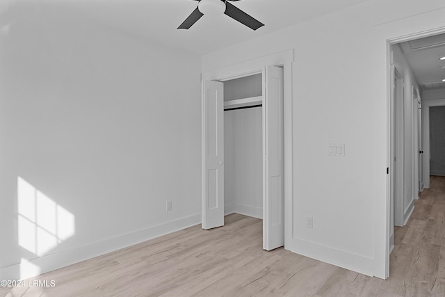329 S St, Bluffton, SC 29910 - unfurnished bedroom with ceiling fan and light hardwood / wood-style flooring