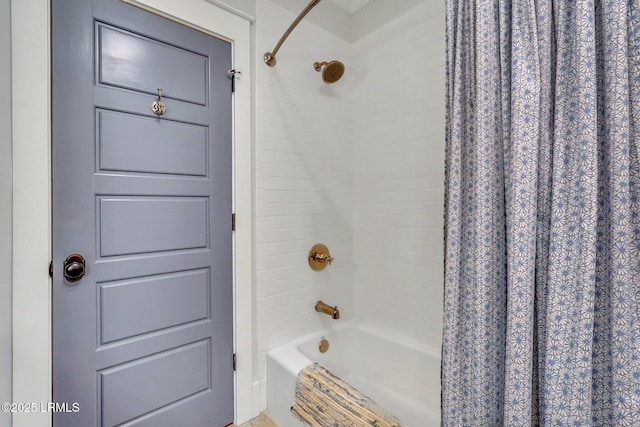 full bathroom featuring shower / bath combo