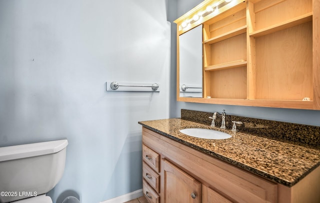 79 Lost Island Rd, Beaufort, SC 29907 - bathroom with vanity, baseboards, and toilet