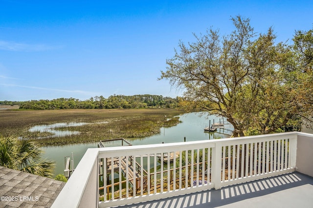 79 Lost Island Rd, Beaufort, SC 29907 - deck with a boat dock and a water view