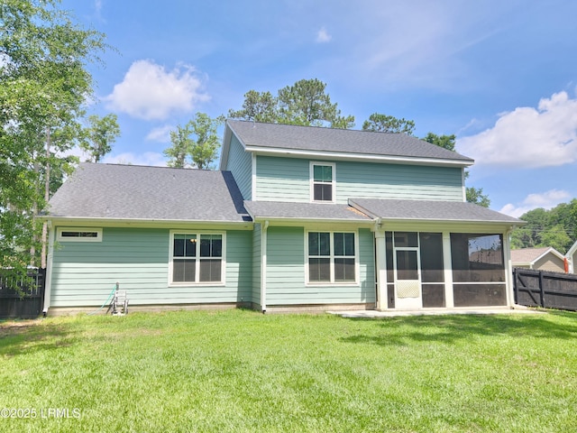 125 Pleasant Point Dr, Beaufort, SC 29907 - rear view of property featuring a sunroom