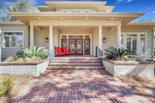 entrance to property with french doors