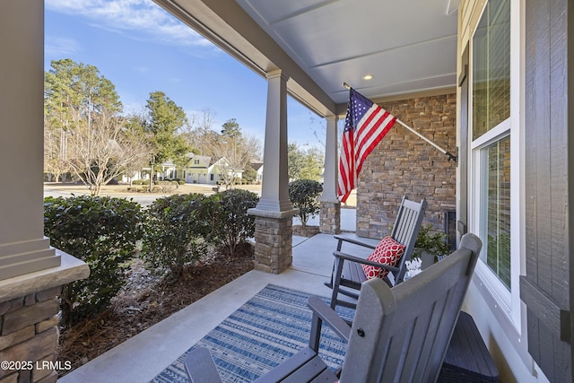 view of patio with covered porch