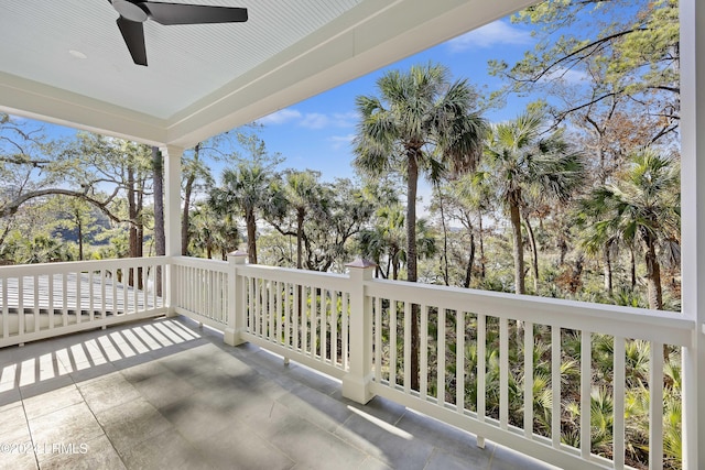 view of patio / terrace with ceiling fan