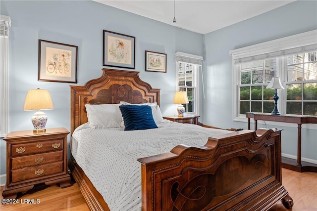 bedroom featuring light hardwood / wood-style flooring