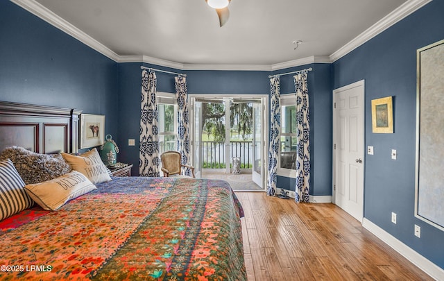 5 Petigru Dr, Beaufort, SC 29902 - bedroom with access to exterior, wood-type flooring, and ornamental molding