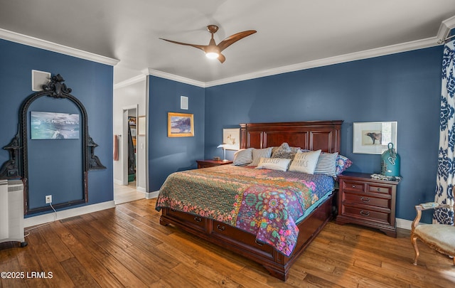 5 Petigru Dr, Beaufort, SC 29902 - bedroom featuring wood-type flooring, ornamental molding, and a ceiling fan