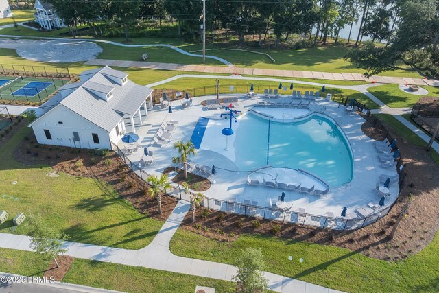 1114 Salty Hammock Ct, Beaufort, SC 29902 - drone / aerial view of a pool area
