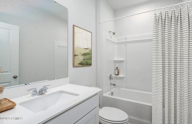 1114 Salty Hammock Ct, Beaufort, SC 29902 - bathroom with toilet, shower / bath combo, and vanity
