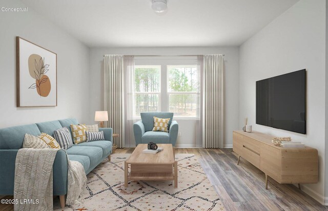 1114 Salty Hammock Ct, Beaufort, SC 29902 - living area featuring light wood-style floors and baseboards