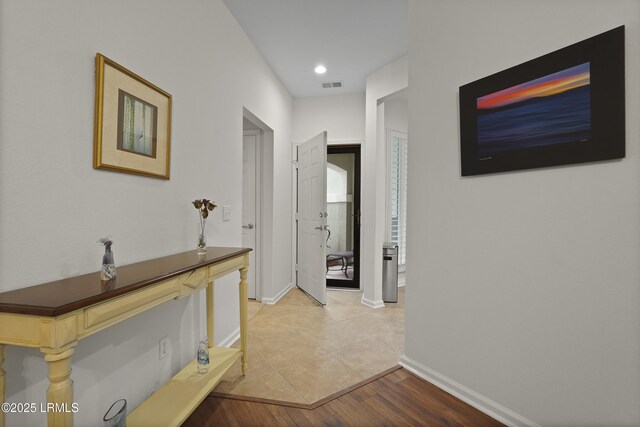 193 Landing Ln, Bluffton, SC 29909 - hall with light wood-style flooring and recessed lighting