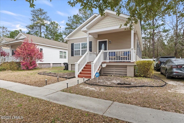 view of front of home featuring a porch