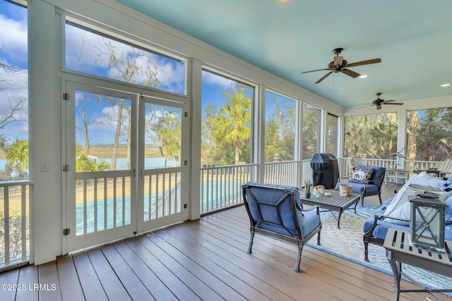 view of sunroom