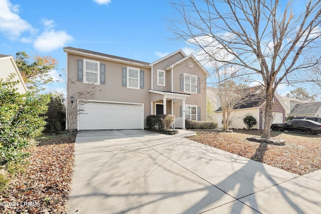 view of front facade with a garage