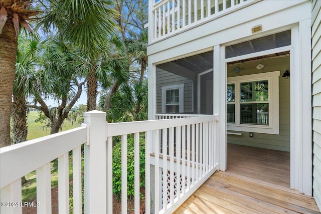 deck featuring a sunroom